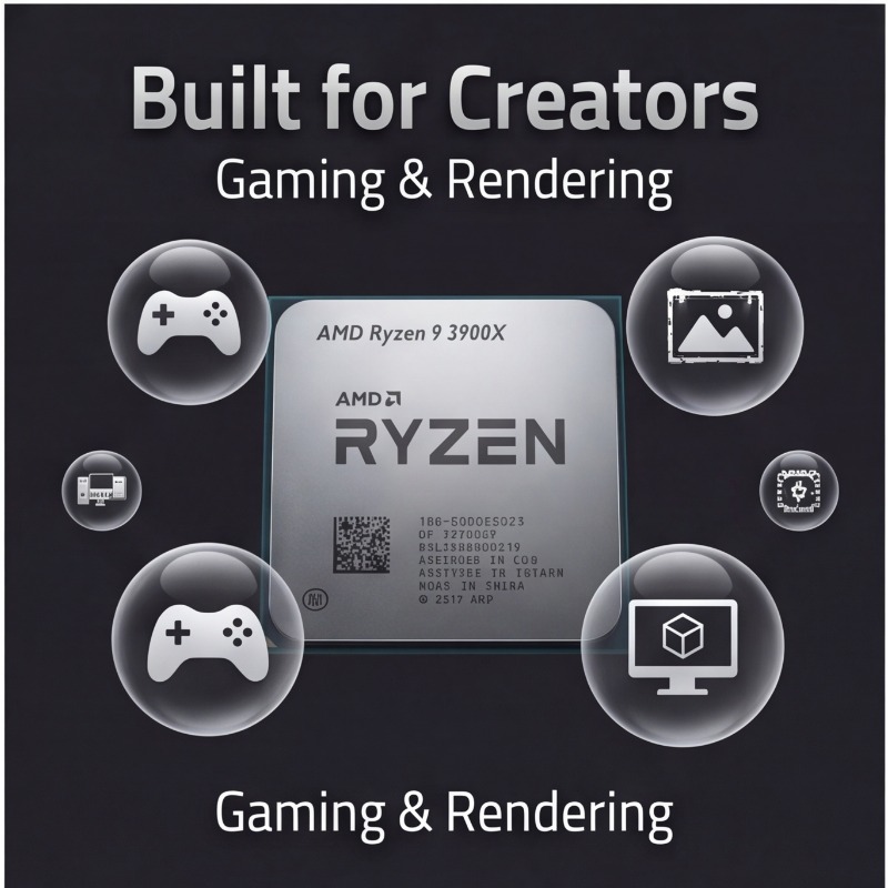 AMD Ryzen 9 3900X Computer Pro - Amd Cpu Ryzen 9 recension och pris