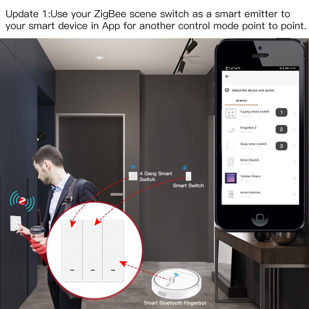 MOES Tuya ZigBee Scene Switch  - Power Bank Wireless recension och pris