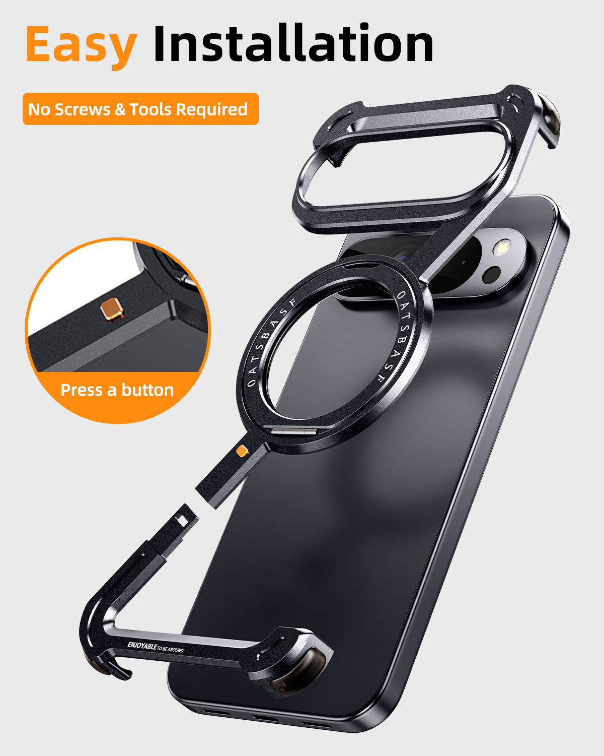 Oatsbasf Metal Phone Case for  - Phone Stand Aluminum recension och pris