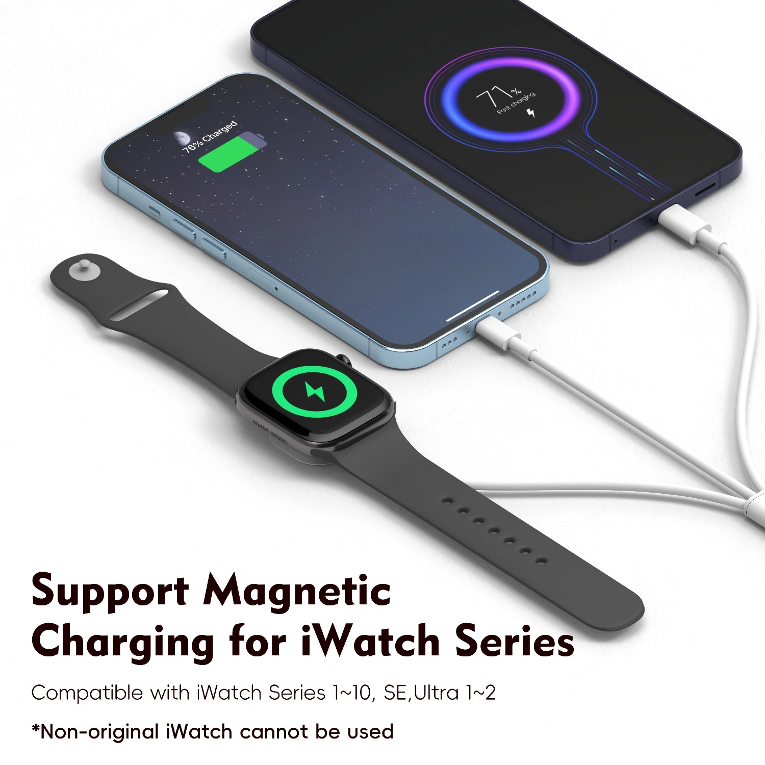 3 in 1  Magnetic Watch Charger - Power Bank Wireless recension och pris